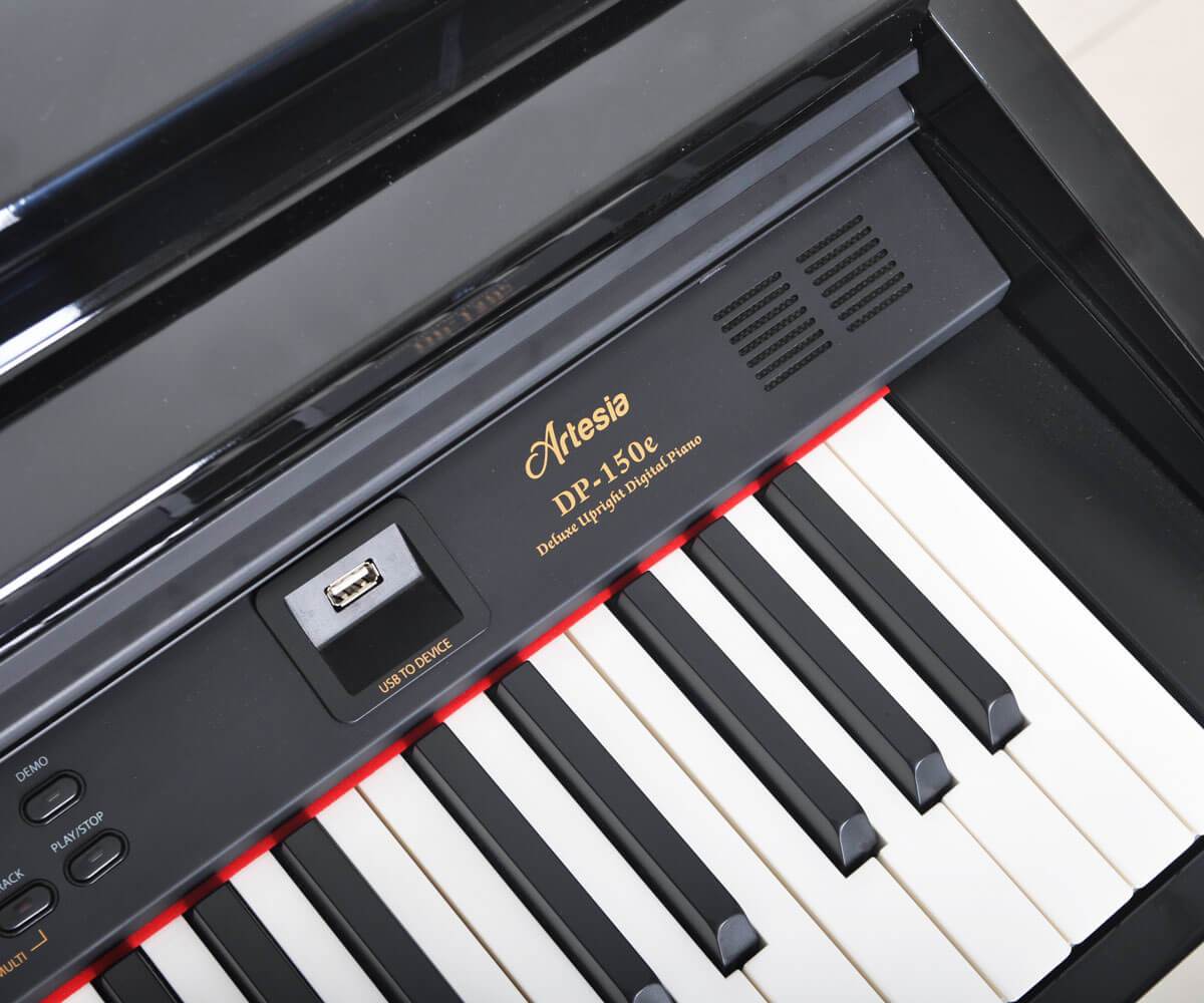 Artesia DP 150e Deluxe Home 88 Key Digital Piano - Polished Black - Image 3