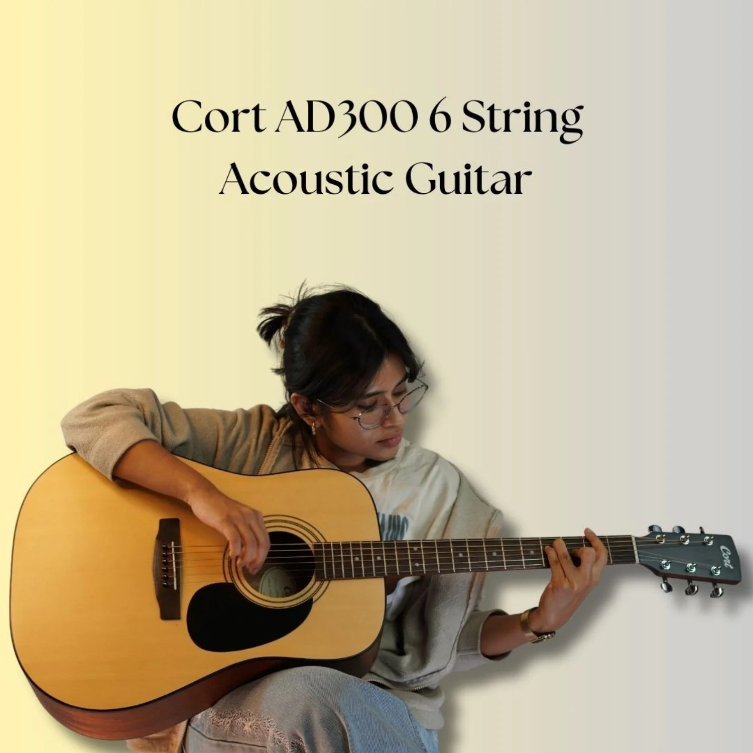 Cort AD300 6 String Acoustic Guitar - Image 13