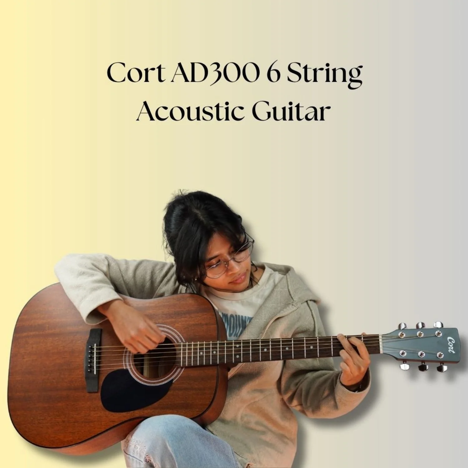 Cort AD300 6 String Acoustic Guitar - Image 27