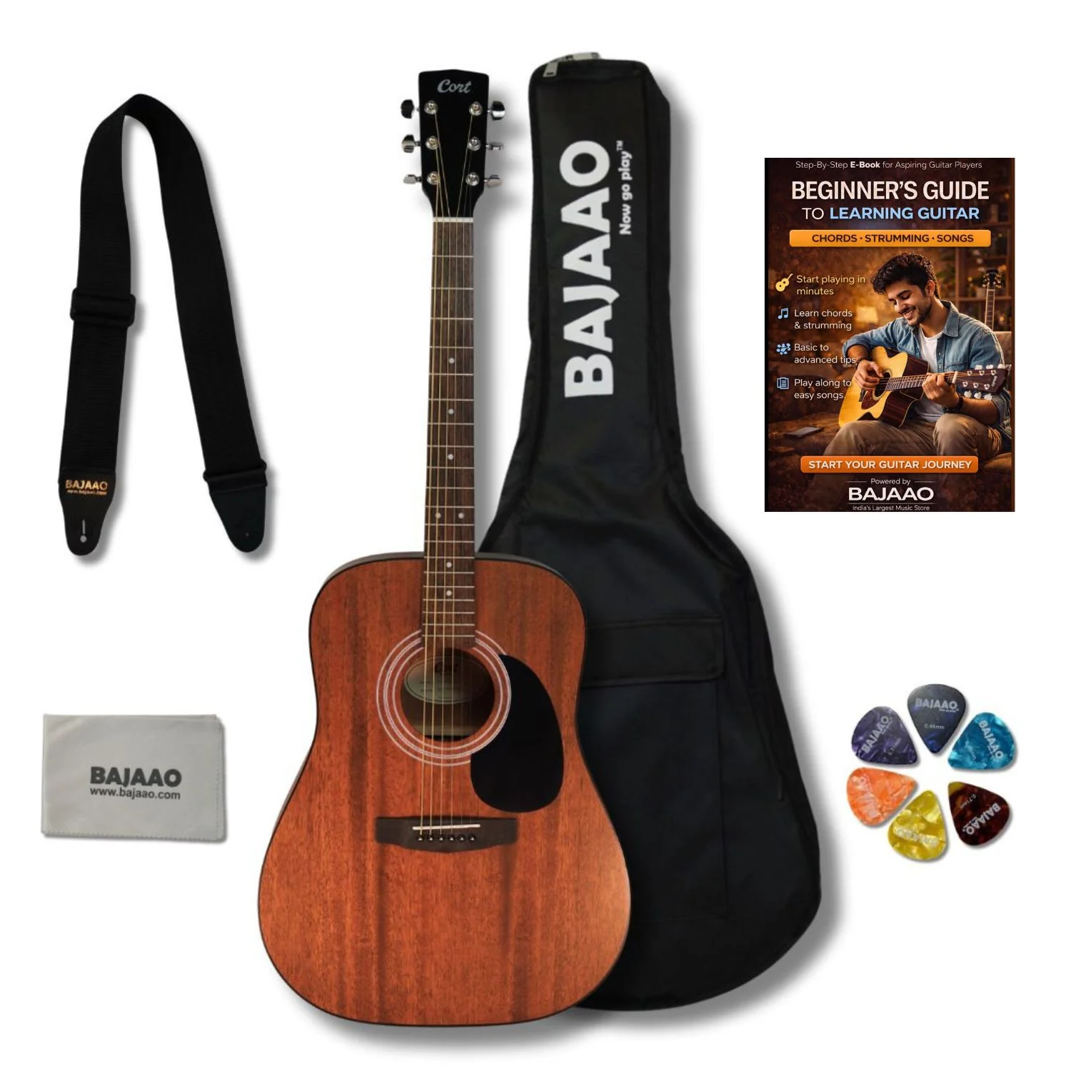 Cort AD300 6 String Acoustic Guitar - Image 37