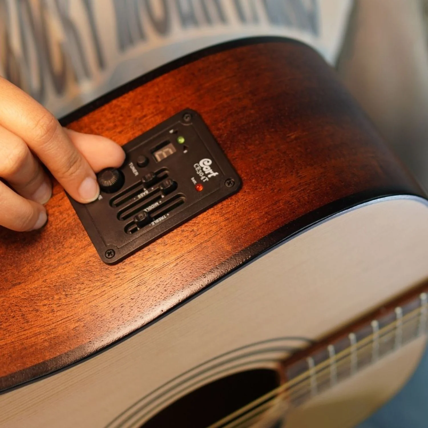 Cort AD300E 6 String Electro Acoustic Guitar - Open Box - Image 4