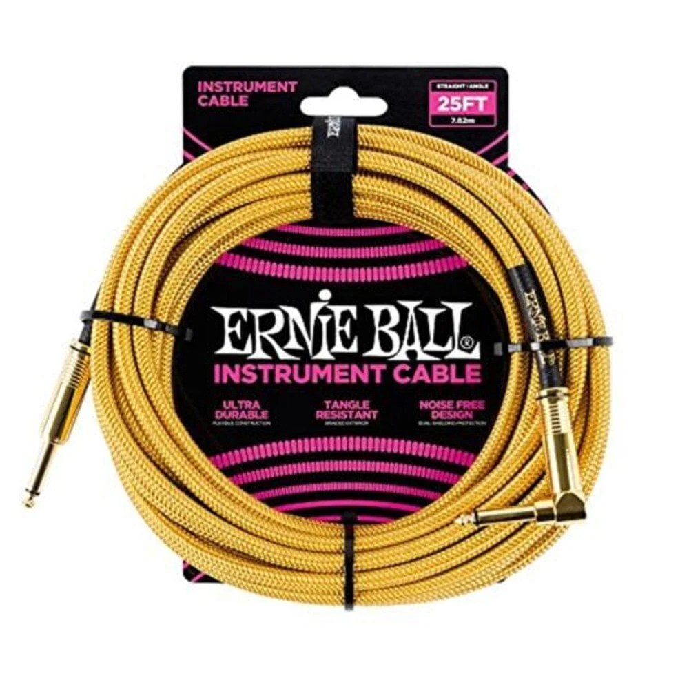 Ernie Ball 25 Ft Braided Straight-Angle Instrument Cable - Image 10