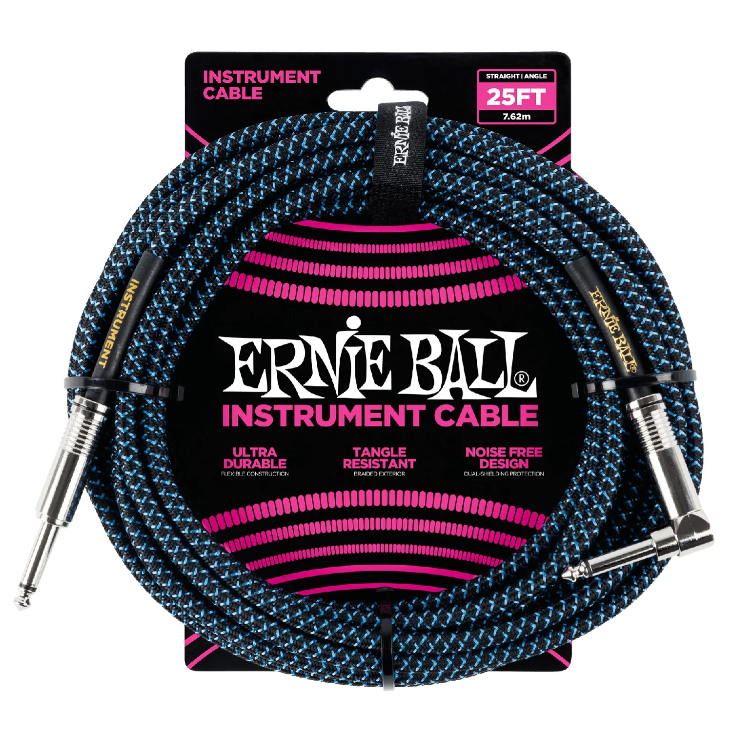 Ernie Ball 25 Ft Braided Straight-Angle Instrument Cable - Image 11