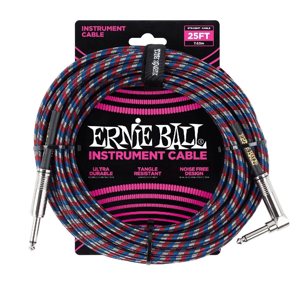 Ernie Ball 25 Ft Braided Straight-Angle Instrument Cable - Image 3
