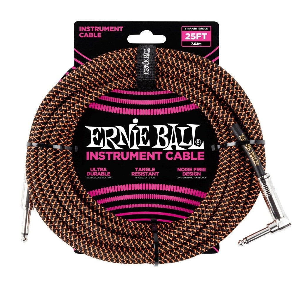 Ernie Ball 25 Ft Braided Straight-Angle Instrument Cable - Image 4