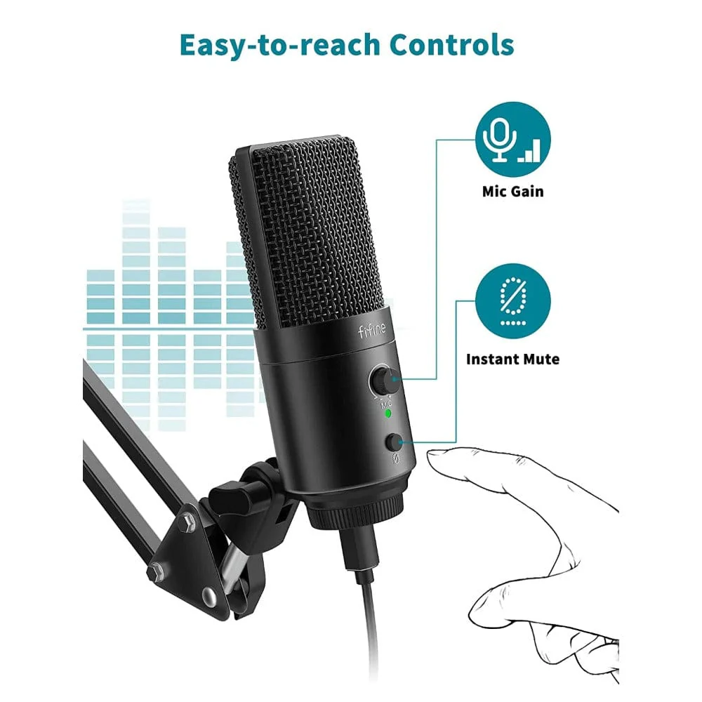 Fifine K683A USB-C Plug Desktop Condenser Microphone - Image 3