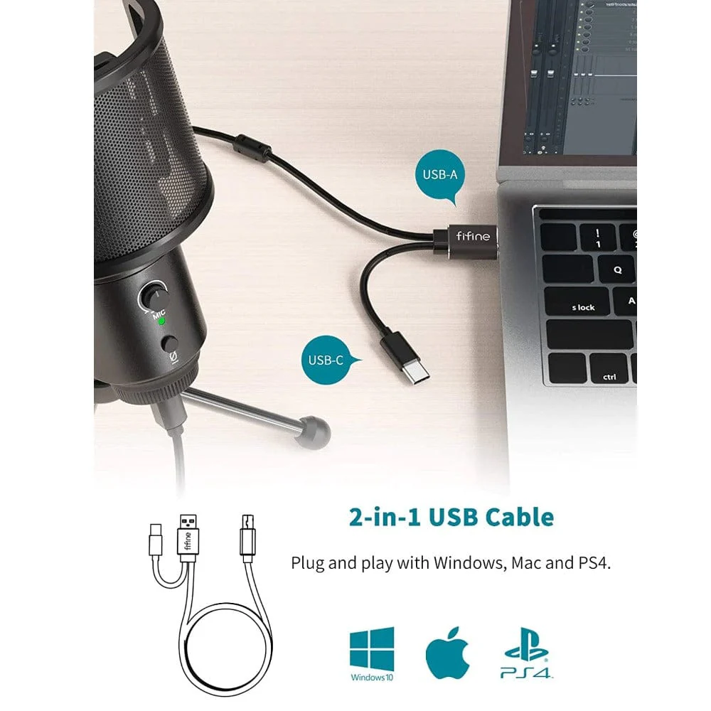 Fifine K683A USB-C Plug Desktop Condenser Microphone - Image 5