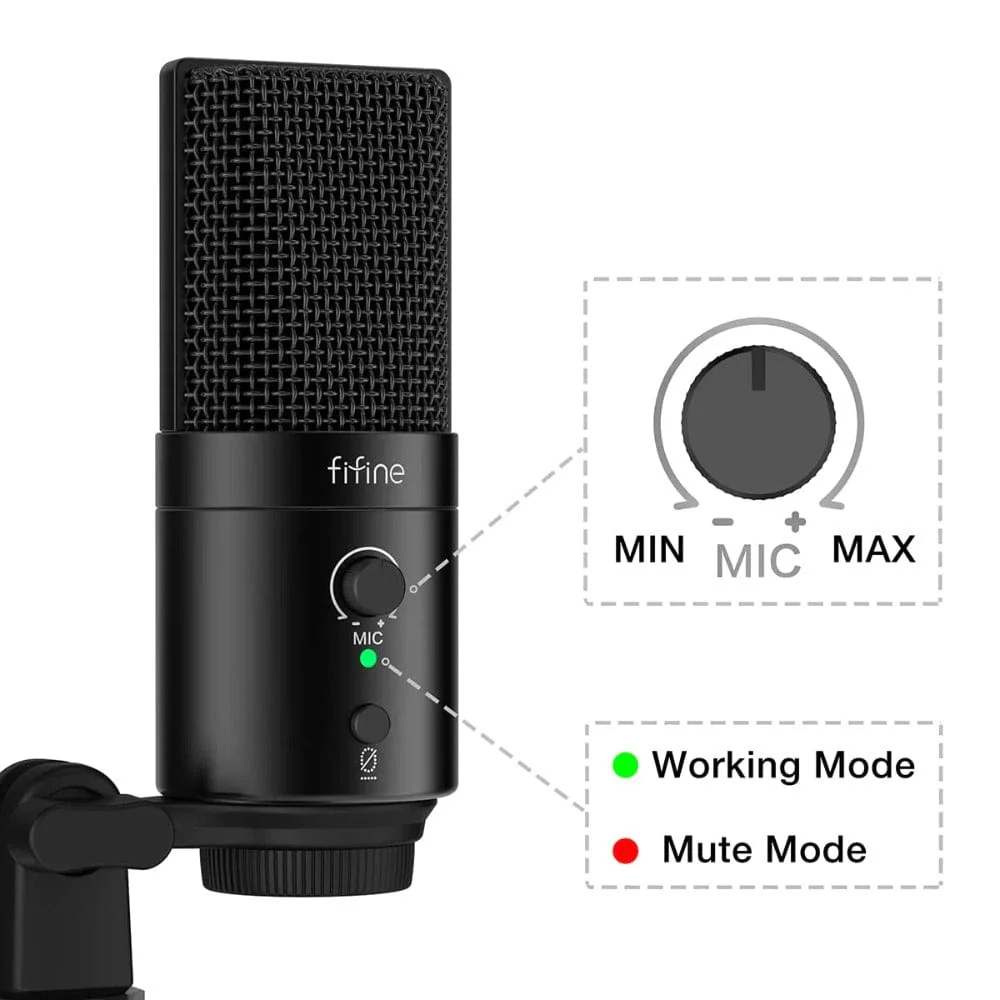 Fifine K683B USB-C Plug Desktop Condenser Microphone - Image 4