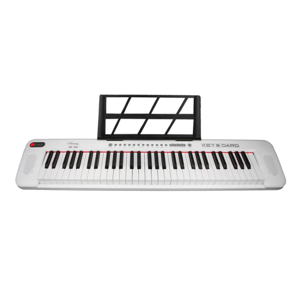 Henrix KB-601 Portable 61 Full Size Keys Keyboard with Adapter and Microphone - Open Box - Image 3