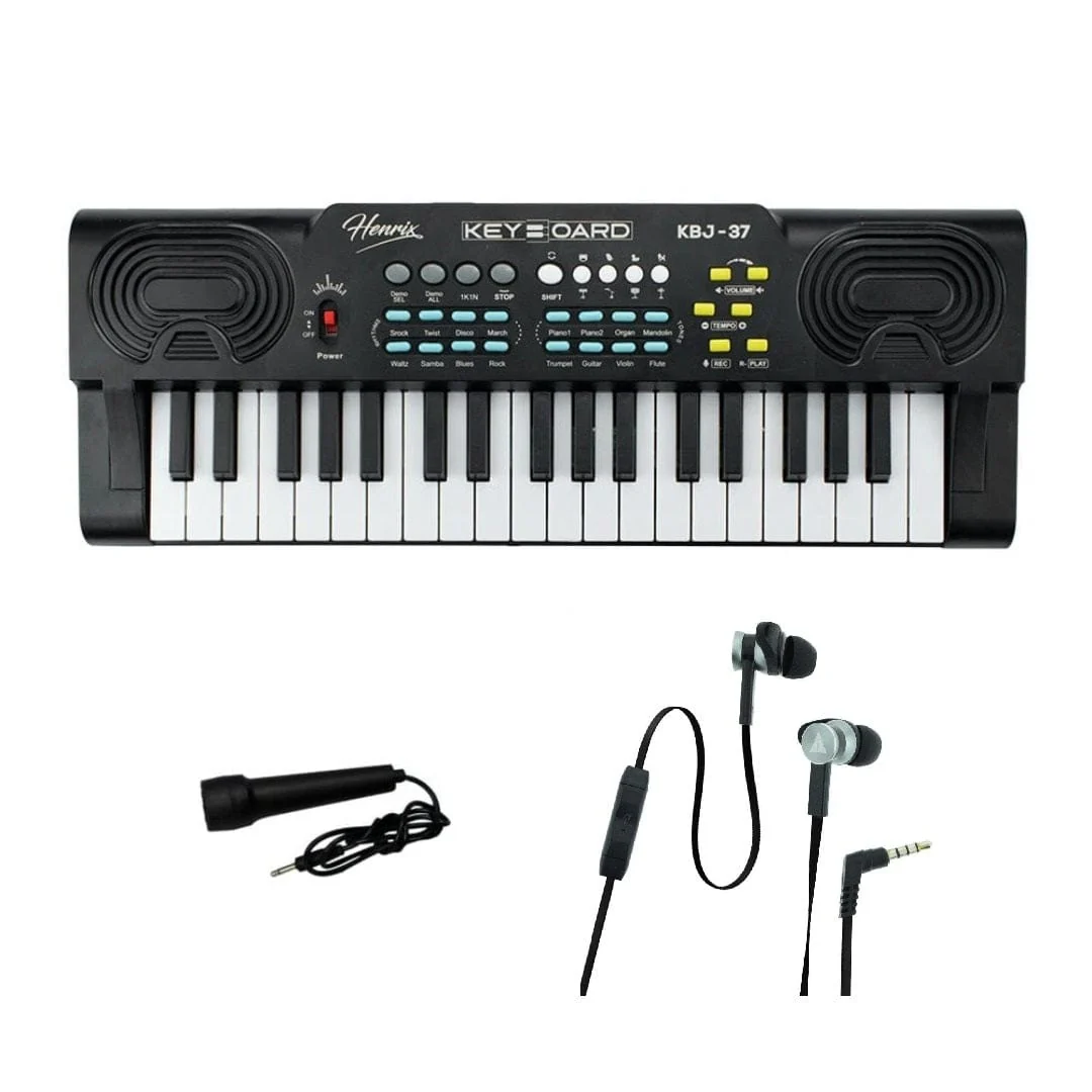 Henrix KBJ-37 37 Key Junior Keyboard with Microphone - Image 12
