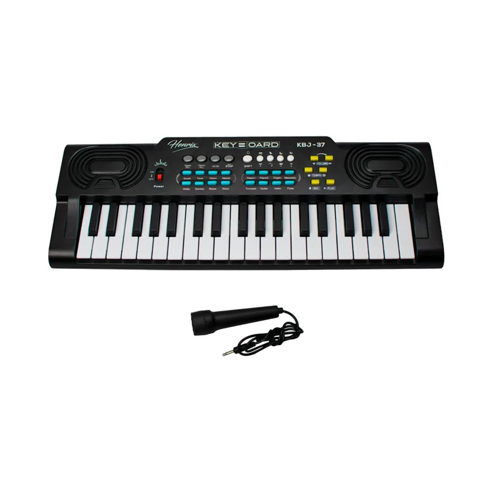 Henrix KBJ-37 37 Key Junior Keyboard with Microphone - Open Box - Image 10