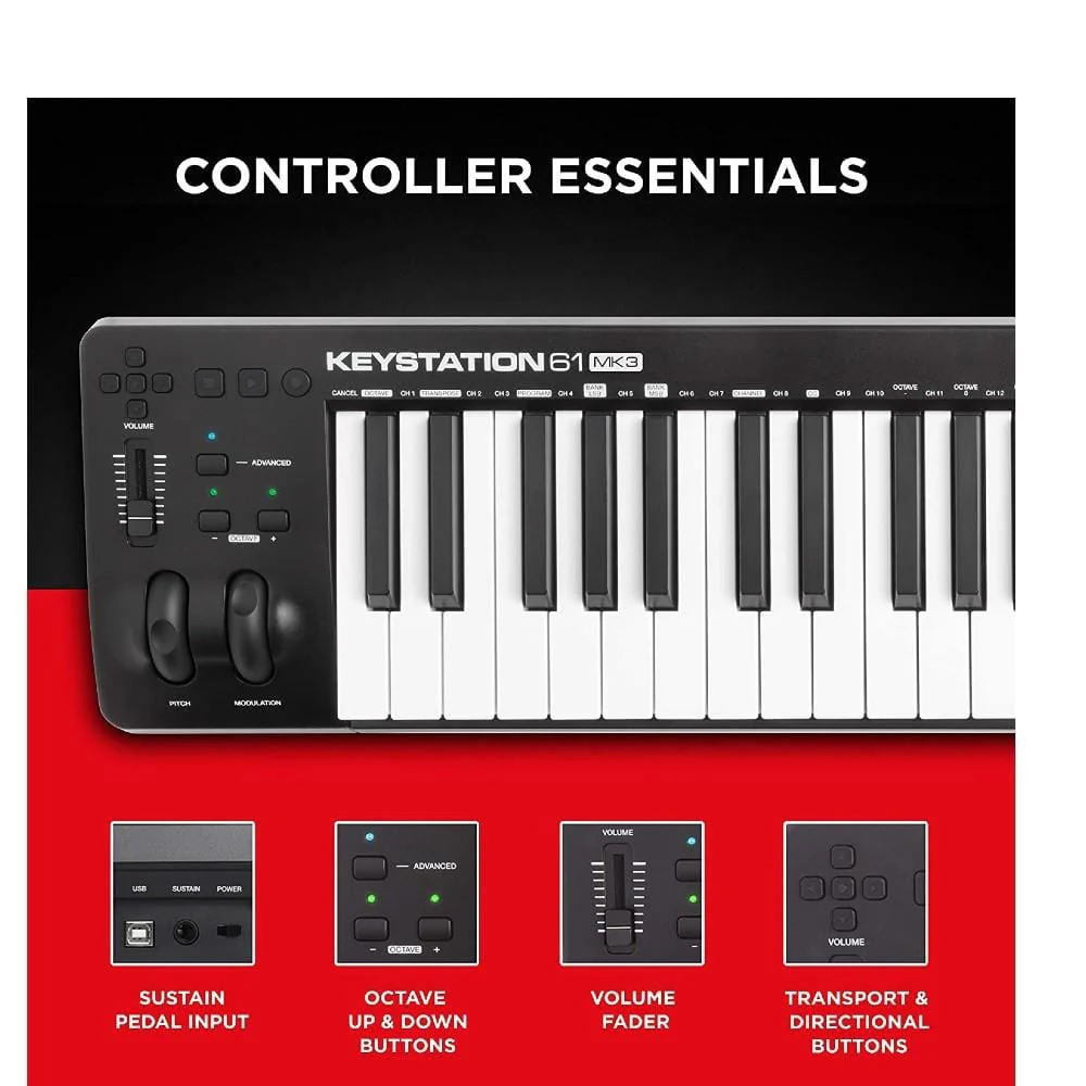 M-Audio Keystation MK3 61-Key Midi Keyboard Controller - Image 5