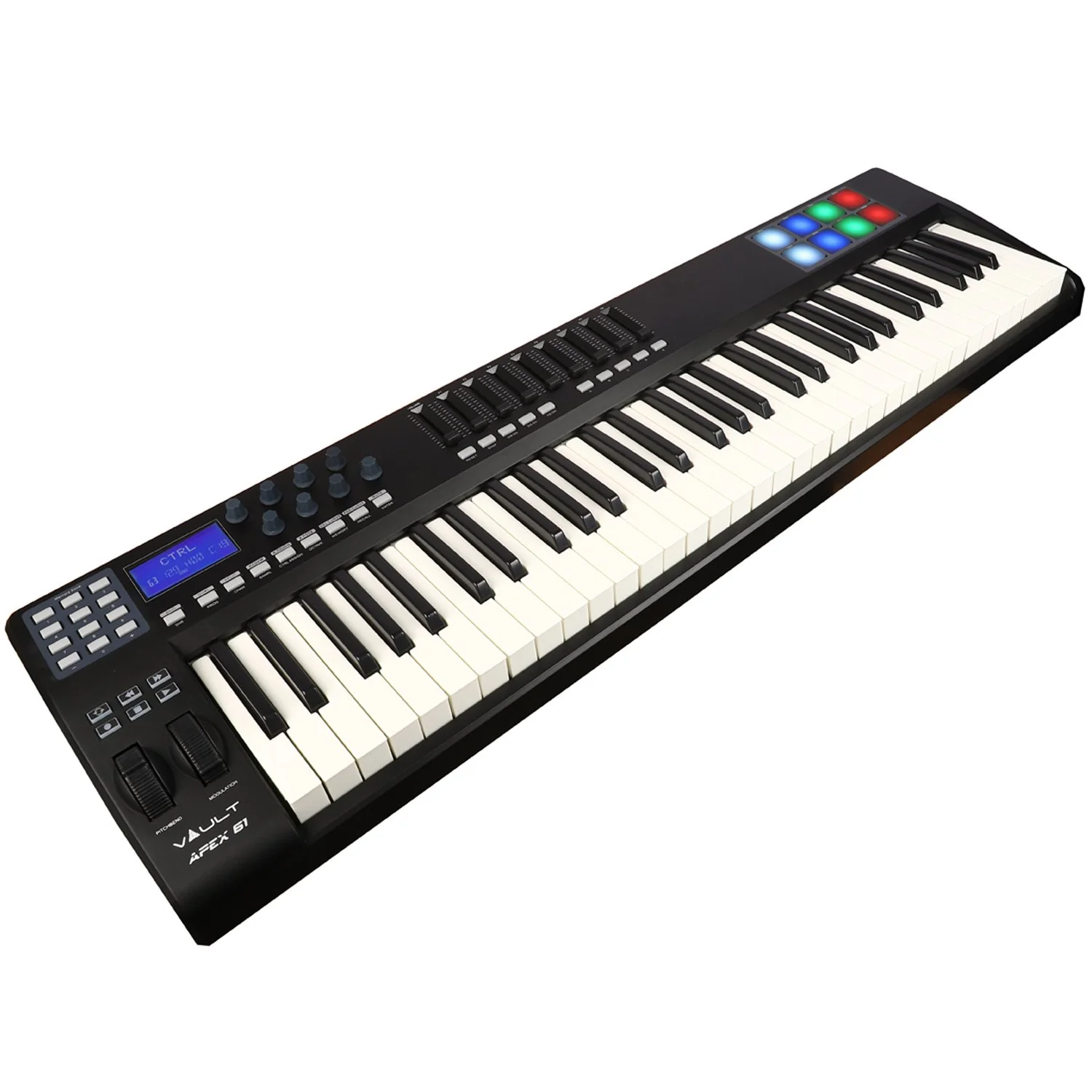 Vault APEX 61 USB MIDI Keyboard With RGB Pads - Includes Bitwig 8-Track - Image 3