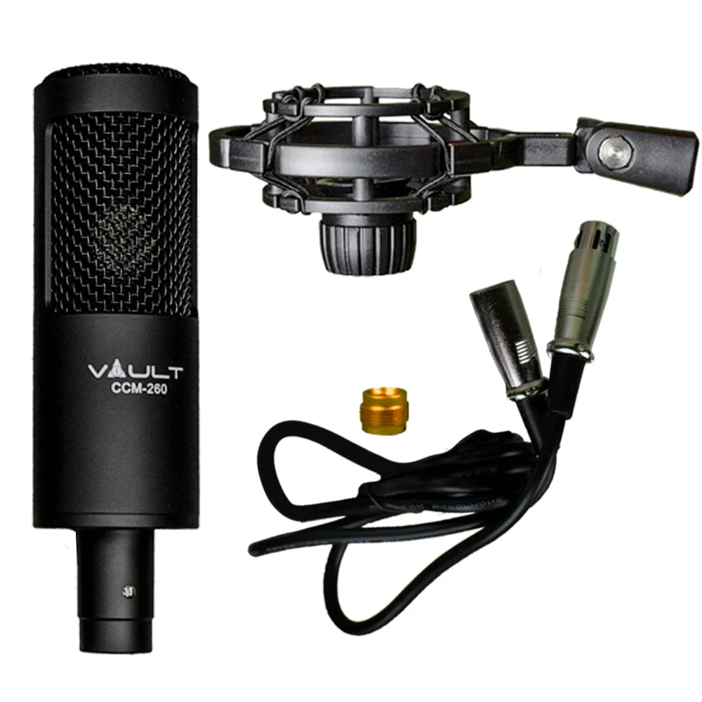 Vault CCM-260 Condenser Cardioid Microphone with Shockmount and XLR cable - Open Box - Image 9