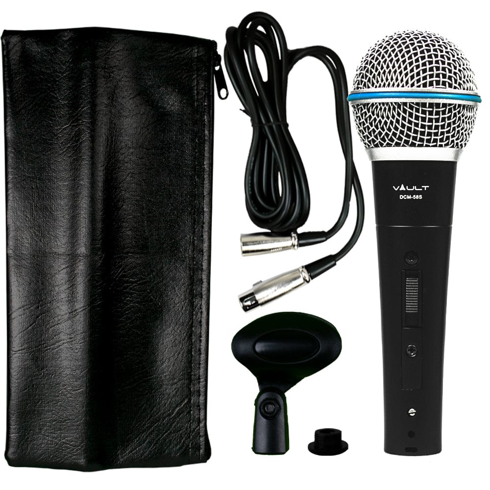 Vault DCM-58S Dynamic Cardioid Microphone with Switch, Mic Clip and XLR cable - Open Box - Image 5