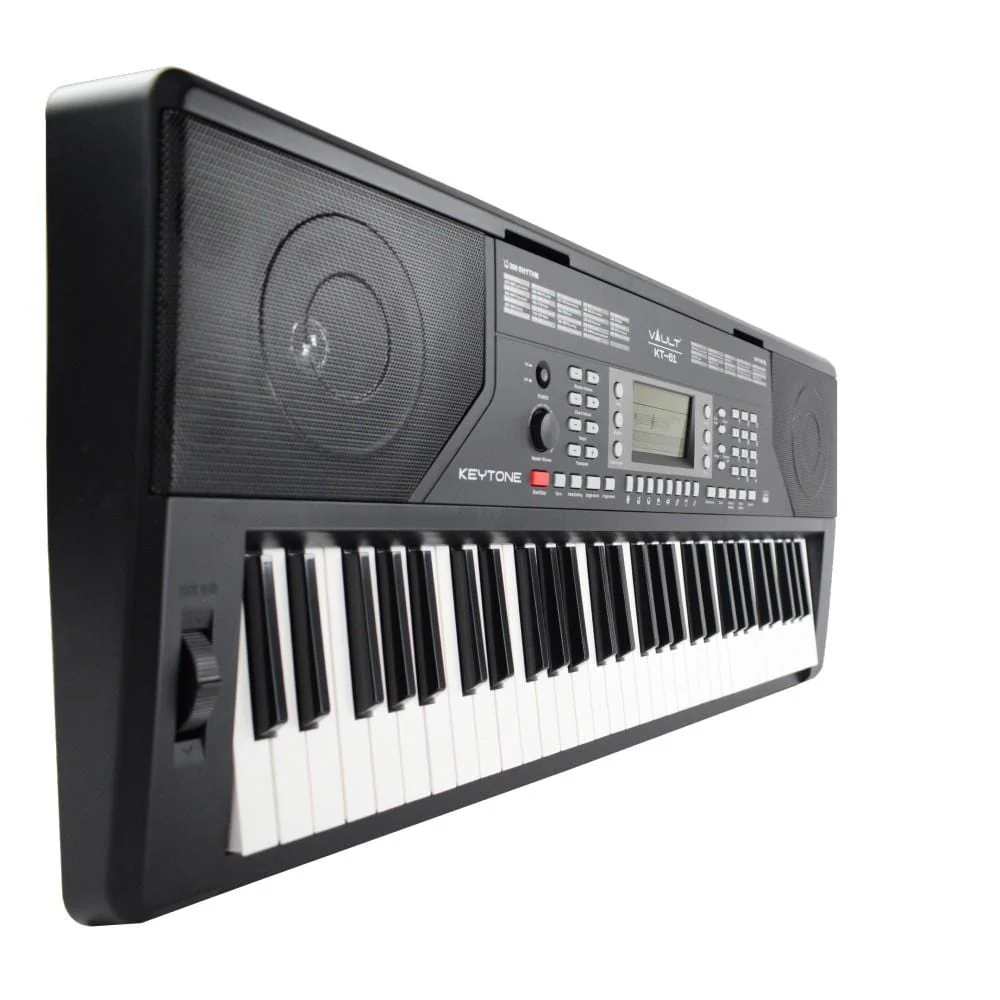 Vault KT-61 Keytone Touch Sensitive 61-Key Keyboard - Black with Vault Buds Duo Dual Driver Earphones - Image 7