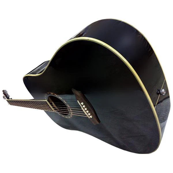 Washburn WD10B 6-String Acoustic Guitar - Black - Image 3